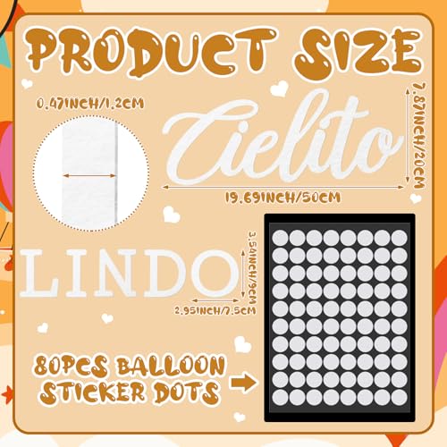 Image of VitalCozy Cielito Lindo Sign for Backdrop Felt Cielito Lindo Sign for Balloon Arch Baby Shower Birthday Party Mexican Talavera Wedding Party Decor for Backdrop Balloon Arch Decor(White,Classic)