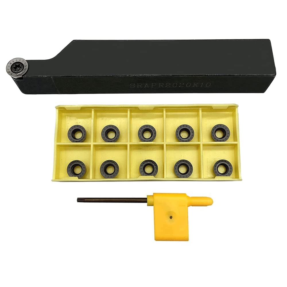 SRAPR 2020K10 + RPMT10T3 Support rotatif à 90° pour inserts ronds en carbure de tungstène RPMT10 RPMT08 (SRAPR2020K10+R5)