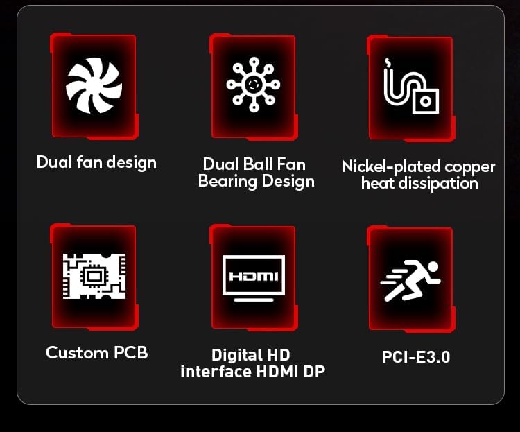 JieShuo Jieshou Amd Rx580 8G Graphics Card Black,6Pin 8Gb Gddr5 Pci_E_X16 Graphics Card With 1X Hdmi 3X Dp For High End Gaming,Rendering And Video... - Image 5