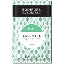 BODIPURE Natural Green Tea Bath Powder Luxury Home Spa Single-Use Packs Anti-oxidant and Anti-Aging Properties 6 Single-Use Packs