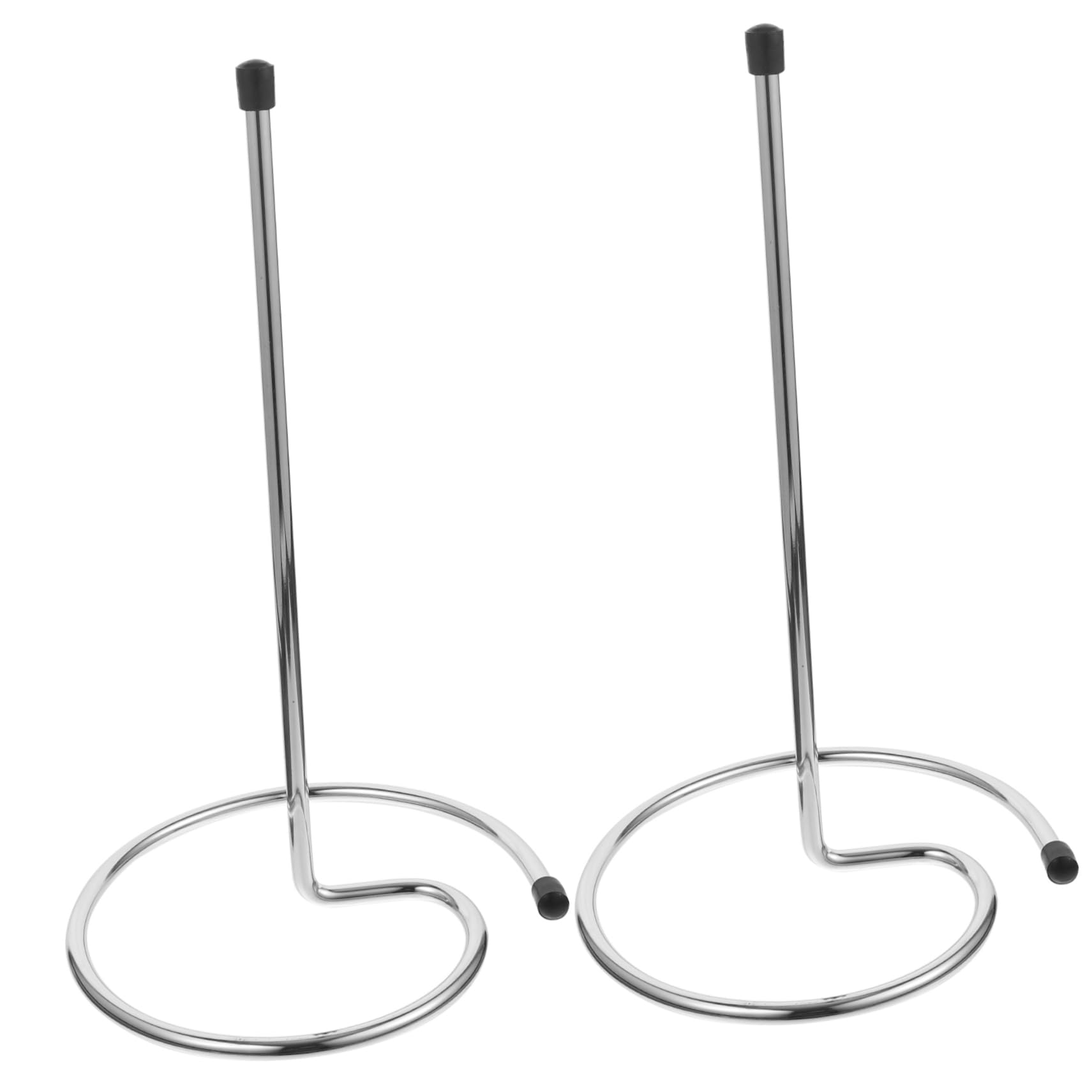 Égouttoir à Carafe à Vin Support Vertical Gain de Place en Acier Inoxydable Argenté, Lot de 2 Pièces pour Bars et Hôtels