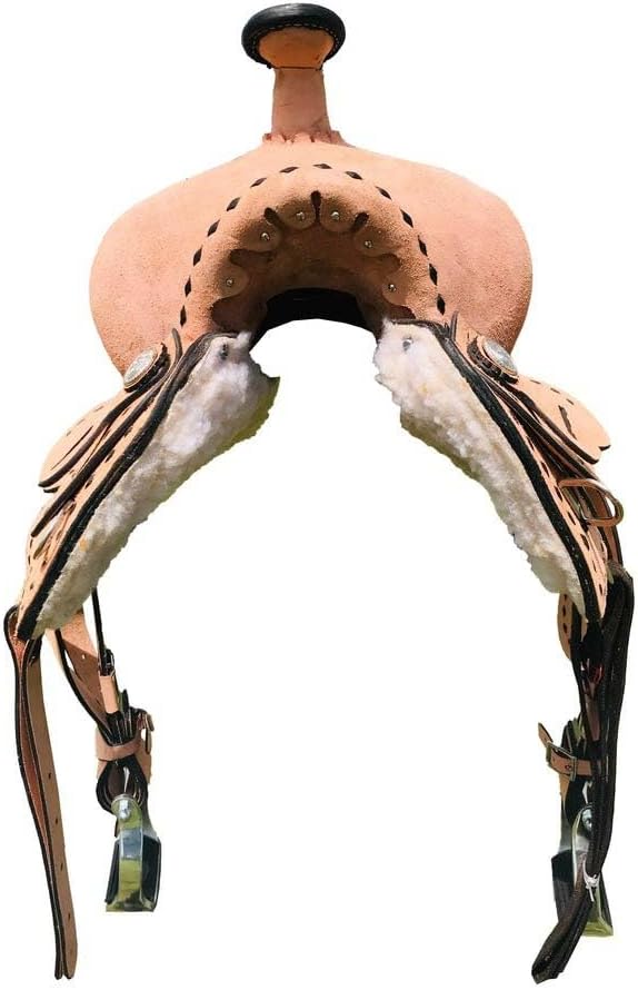 Horse Saddle Leather Western Barrel Racing Handmade Premium Comfort Horse Saddle for Best Riding Trail Equestrian Tooled Carved Size: 10-18 inches Seat Available, UG08