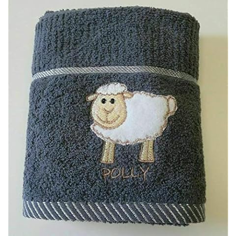 Sue Rossi Ltd 100% Turkish Cotton Tea Towels Embroidered Animal Cooks Cloth 3 Pack Kitchen Towel Set (Dark Grey Sheep) Cover