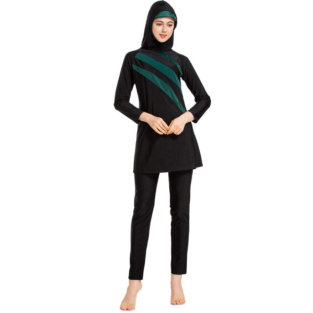 Buy Huateng Muslim Swimwear for Women Modest Swimsuit Beachwear Islamic Middle East Swimming
