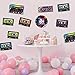 80's Party Supplies, 24 Pieces Cassette Tape Cutouts with 7 Different 80's Style, 1980s Party Decorations 80's Theme Party Hanging Cards Decorating Kit Retro Design with 2 Ropes and 40 Glue Point Dots