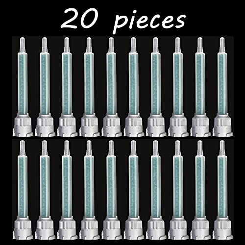 Dzsomt Mischrohr Kleber 20 Stück Statikmischer für 1:1 Klebstoffe Mischerdüsen Mischrohr für Klebepistolen Mischdüsen Mischerspitzen Statisches Mischrohr für 2 Komponenten Kleber
