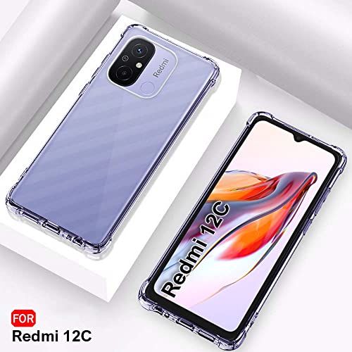 Image of TheGiftKart Crystal Clear Back Cover Case for Mi Redmi 12C | Shockproof Soft TPU Case | Cushioned Edges for Ultimate Protection Back Cover Case (TPU, Transparent)