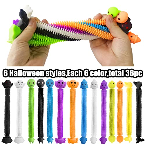 36 Pack Halloween Stretchy Strings Sensory Fidget Toys Pack,Autism Toys Great for Kids Treat Bags Gifts Stress Relief Party Favors,Halloween Party Decorations (Halloween)