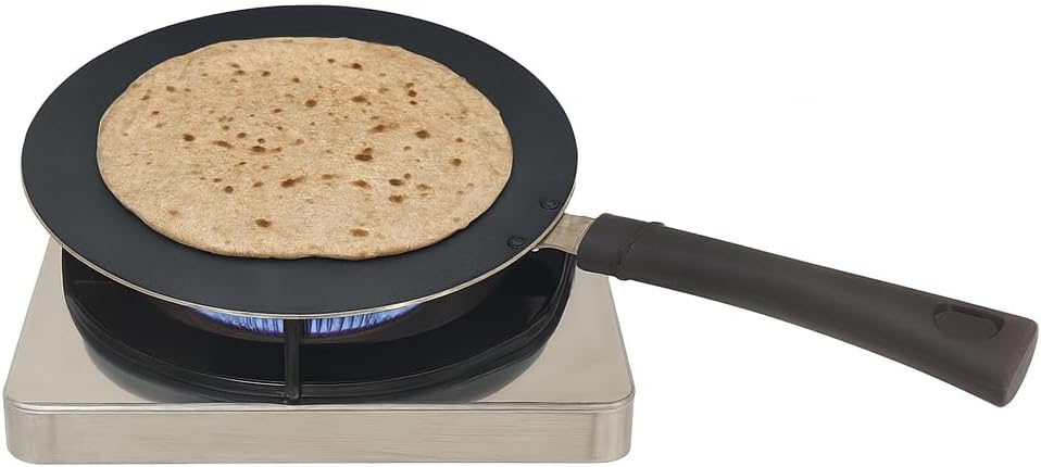 DBY Nonstick Roti Pan 275mm (10.8 Inch) Tawa for Indian Cooking Chapati Tawa for Gas Stove Heavy Gauge Griddle Pan for Roti, Paratha, Dosa & Crepes Durable Non-Stick Cookware for Home Kitchen