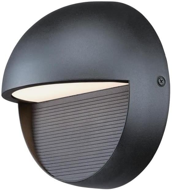 Westinghouse 6579000 Winslett Transitional One-Light Dimmable LED Outdoor Wall Light Sconce, Dark Sky Friendly, Textured Black Finish, Frosted Glass