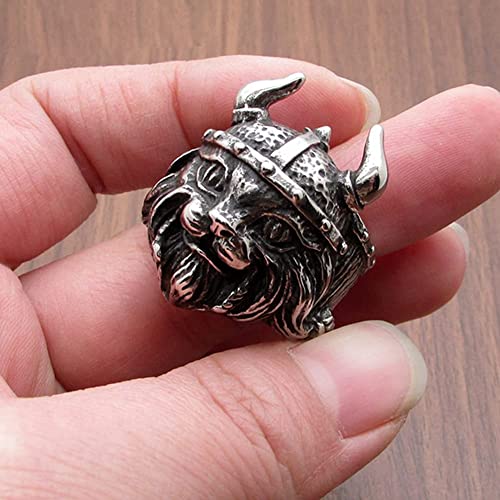 LIANXIAOXAO - Nhlzj Homens Personalidade Retro Viking Viking Animal Titânio Aço Horário Capacete Pir