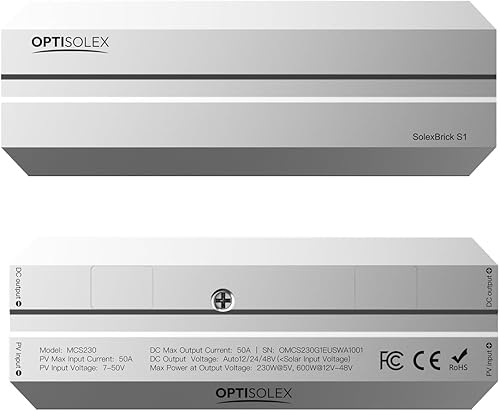 Controlador de carga solar MPPT inteligente de 50 A, ligero, 0.66 libras, IP68 impermeable, sistemas de baterías de litio de 12 V24 V48 V,