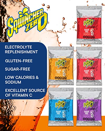 500-Pack Sqwincher Zero Qwik Stik Hydration Powdered Packets - Assorted Popular Flavors (Orange, Grape, Fruit Punch, Mixed Berry, Watermelon) - Sugar-Free Electrolyte Multiplier Powdered Mix Beverage #TOP1