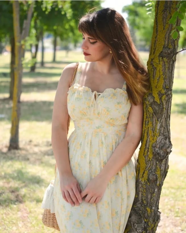 Scarlet Darkness Summer Dresses for Women 2026 Floral Corset Dress Long Milkmaid Dress with Pocket - Image 8