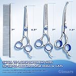 Gimars Professionelle 5-in-1 Fellschere für Hunde, 4CR mit runder Sicherheitsspitze, robuste Titanbeschichtung, gerade und Effilier- und gebogene Schere – Bild 2
