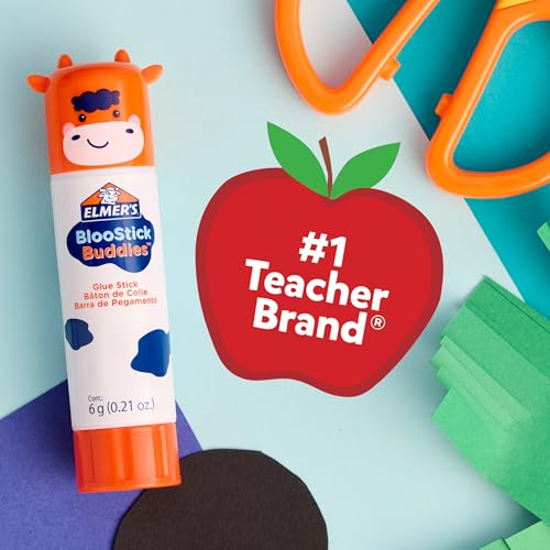 Elmer's Glue Sticks Combo Pack, BlooStick Buddies & Disappearing Purple, 6 Grams, 12 Count - Kids School Supplies, Arts & Crafts, #1 Teacher Brand - Image 8