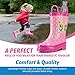 AccessoWear Girls Pink Butterfly Polka-Dot Rain Boots (10 M US Toddler)