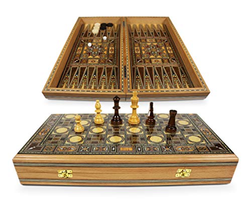 Planche BK 520F Backgammon et échecs en bois, un cadeau familial chaleureux