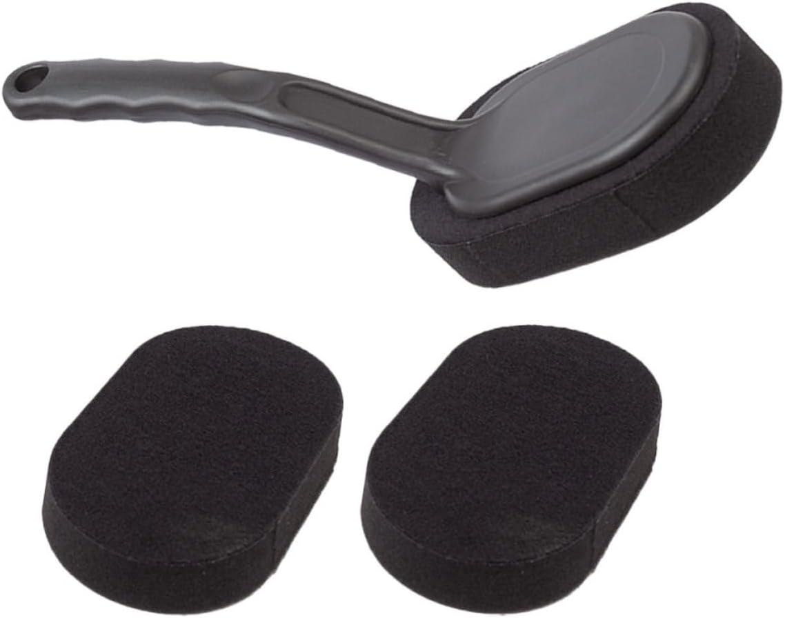 Ipetboom Car Wheel Cleaning Brush Set with Interchangeable Handle and Sponge for Tire Shine, Sturdy Plastic Material, for Car Detailing and Wheel Care, 4pcs Kit