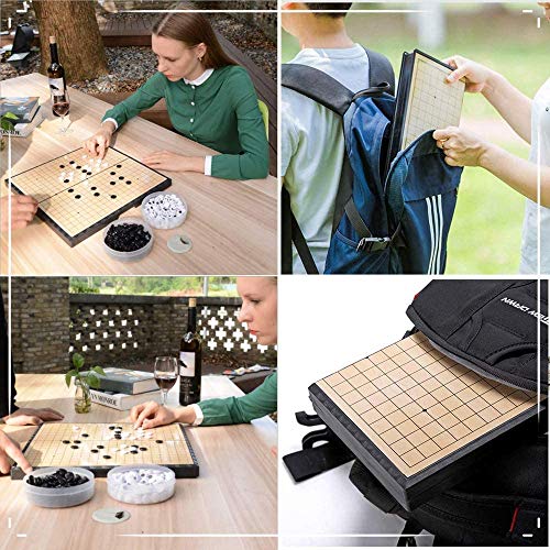 Magnetic Go Game Set 19X19 Chinese Chess Set (15-Inch) Portable With Magnetic Plastic Stones Portable And Travel Ready Set （Extra Large 38X38Cm） #TOP5