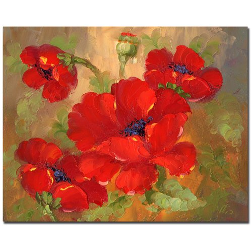 Trademark Fine Art Poppies Canvas Art by Rio, 26 by 32-Inch