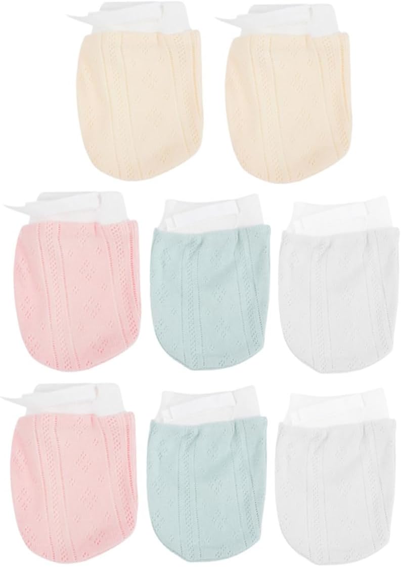 4 Pairs Newborn No Scratch Mittens for Baby Hands Protection