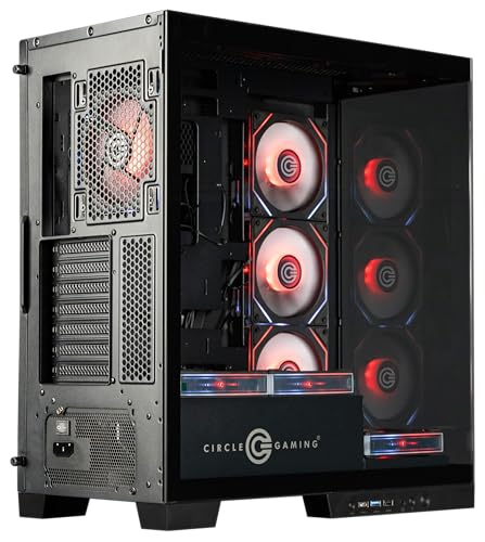 Image of Circle Defender ZX7 Mid-Tower Gaming Cabinet - Black | Supports ATX, M-ATX, ITX | Reverse Motherboard Compatible | 3X Front, 3X Bottom, 1X Rear 120MM ARGB Fans with Infinity Mirror