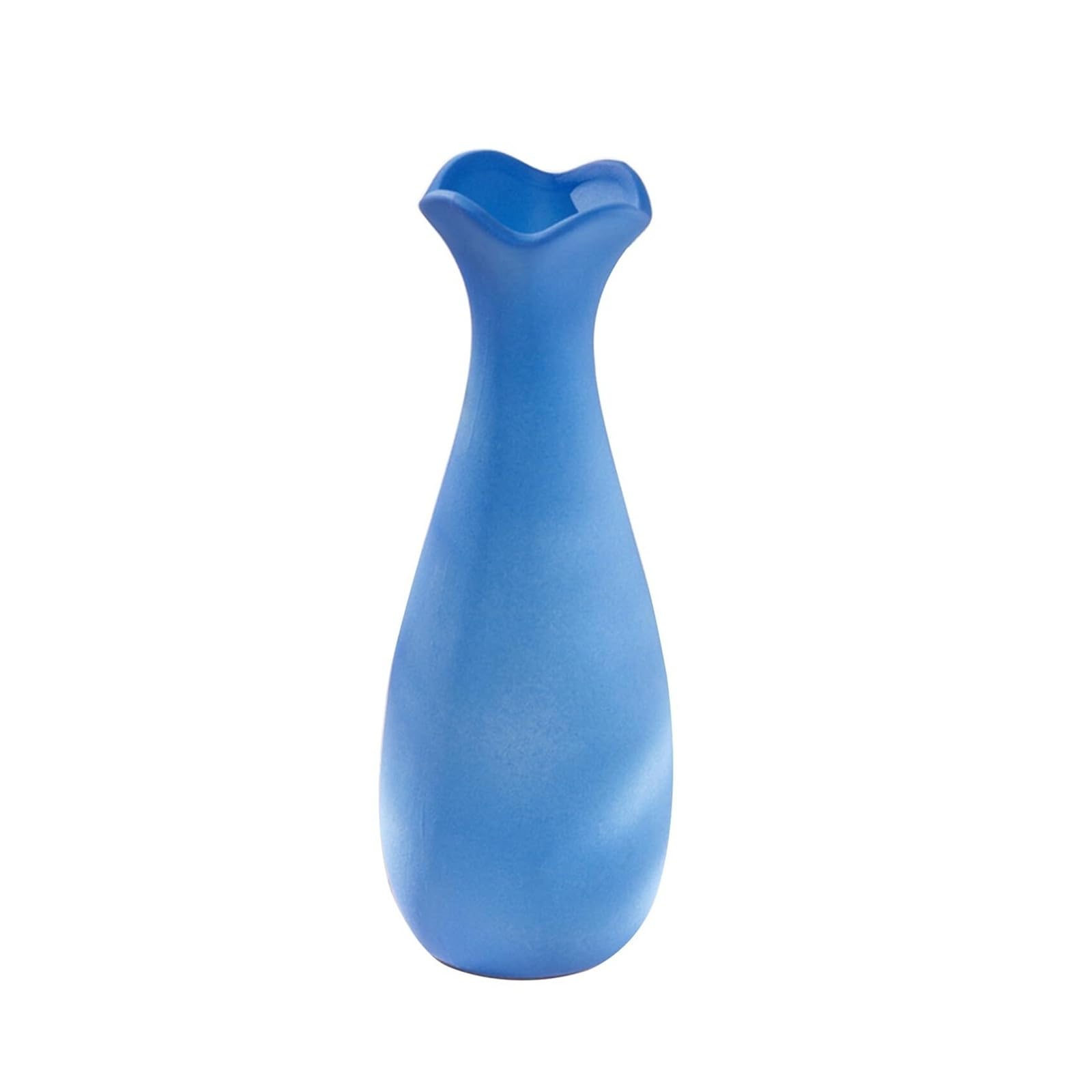 Florero de cerámica pequeño estilo minimalista en blanco mate para estanterías