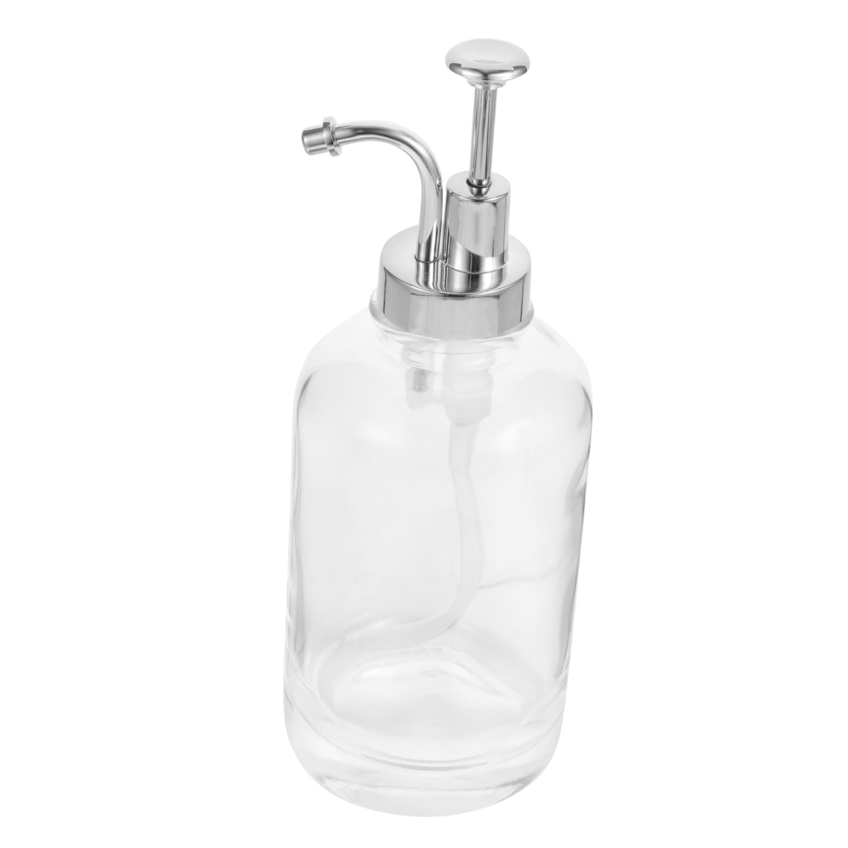SOLUSTRE Dispenser Vetro Pompa Sciroppo in Inox Acciaio Argento
