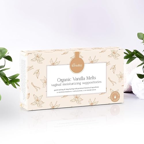 Miniatura 8 de Femallay Supositorio hidratante vaginal de vainilla orgánica para derretir  14 supositorios sellados individualmente + 1 aplicador