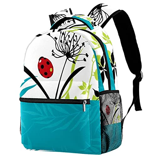 Sac à dos voyage grande capacité pour femme avec motifs feuillage vert