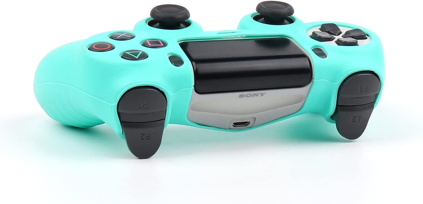 Ralan Pink Controller Skins for PS4, Slim/Pro Compatible - Silicone Cover with Skull Cap and Pro Thumb Grips (Camouflage Pink + White)