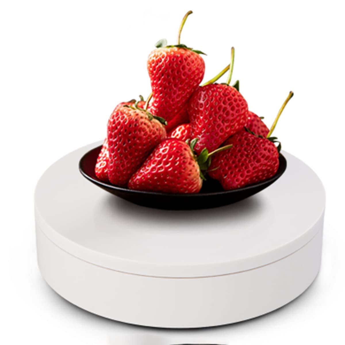 Plateau Tournant Électrique de pour la Photographie, 20Kg Table Tournante Rotative Électrique, Prise Socle Pivotant Electrique/Blanc/Diamètre 20CM Small