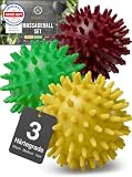 HELDSON® Premium Massageball Set [3 Härtegrade]- Igelball Fußmassage hart, weich - Noppenball - Igelbälle klein - Faszienball Rücken - Massage Ball Faszien - Massageball Fuß - Stachelball Noppen