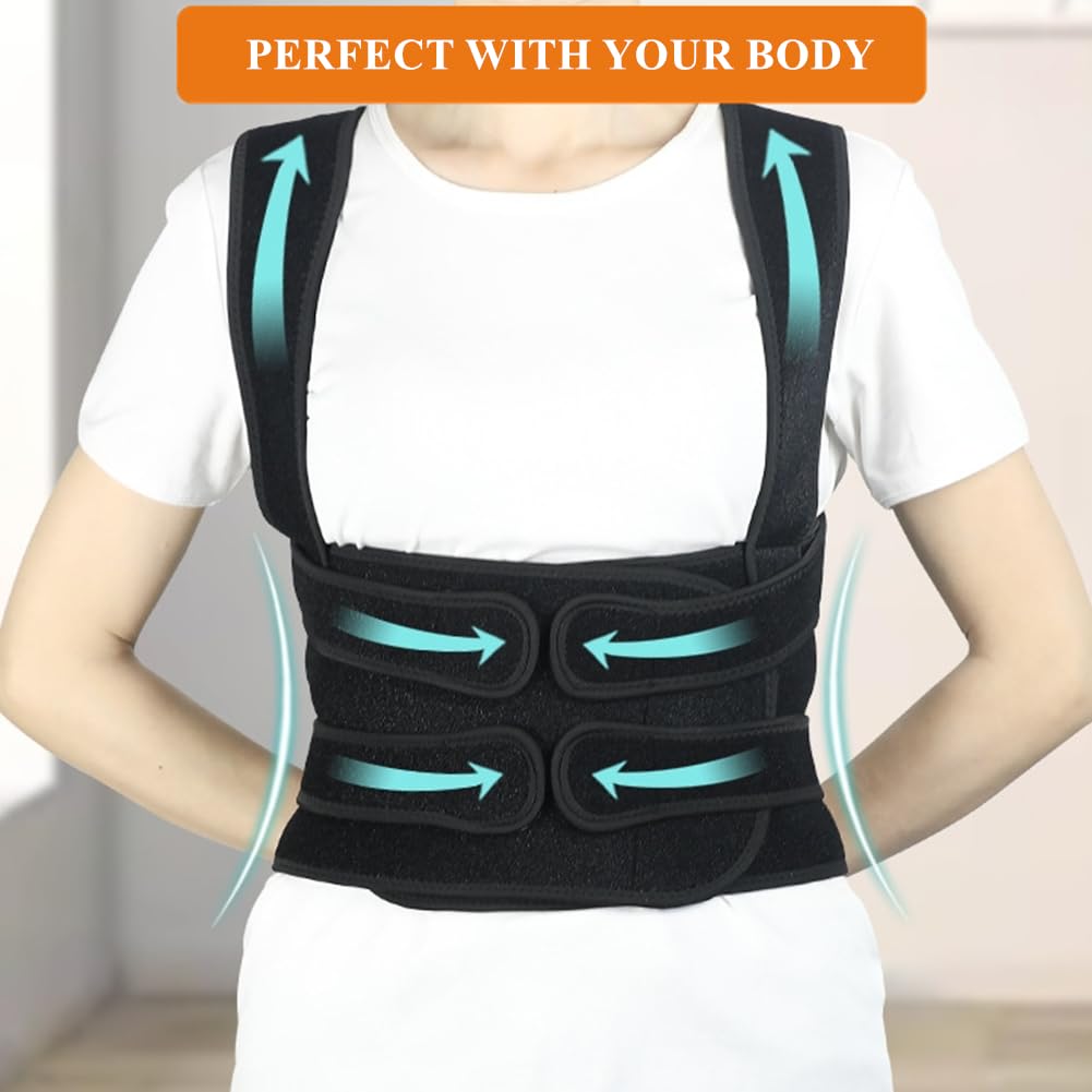 WEEOATAR Upper Back Support Posture Corrector Strap Posture Trainer, Breathable, Easy to Wear with Magic Sticker Back Brace to Improve Posture for Adults and Kids (Pink, S)