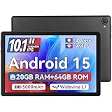 Jeazans Tablet,10.1 Inch Android 15 Tablet with 20GB RAM 64GB ROM 1TB Expansion, Octa-core Processor, 5MP+8MP Camera, Widevine L1