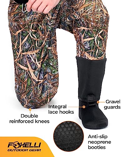 Foxelli Breathable Waders – Fly Fishing Waders For Men And Women, Stockingfoot Breathable Camo Waders For Fishing & Hunting #TOP4