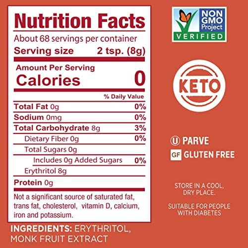 Splenda Monk Fruit Zero Calorie Plant Based Granulated Sweetener Jar, 19 Oz #TOP1