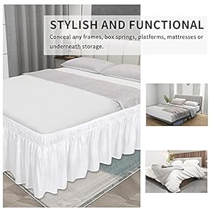 Easygoingbedskirtfortwinorfullsizebed14inchtailoreddropfittedwithadjustableelasticbeltconvenienttousewithoutliftthemattresstwinfullwhite  Urban Country Home Decor Easy going bed skirt for twin or full size bed 14 inch tailored drop fitted with adjustable elastic belt convenient to use without lift the mattress twinfull white  urban country home decor