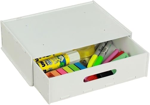 Gizli Çekmece Organizer Masa Altı Saklama Kabı Beyaz Renk Model 1 8683400402630