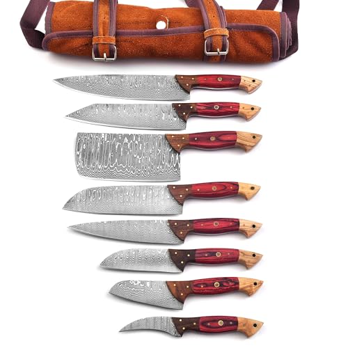 FYNCUT 129-8 Stainless Steel Damascus Knife Set 8 pcs, Kitchen