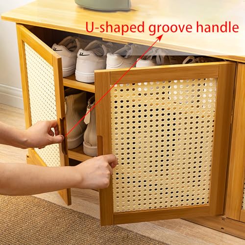 Meuble de rangement en rotin et bois noble pour intérieur chic - 4