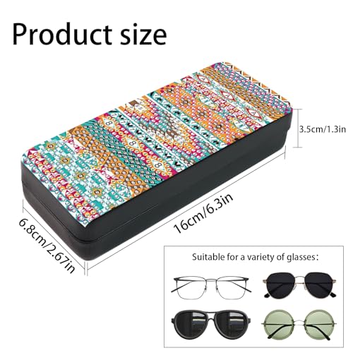 Image of DIY Diamond Painting Glasses Case, Boho Tribal Diamond Art Eyeglass Storage Box, Colorful Handmade 5D Diamond Art Kit for Adults, Travel Sunglasses Holder, Craft Gift Idea