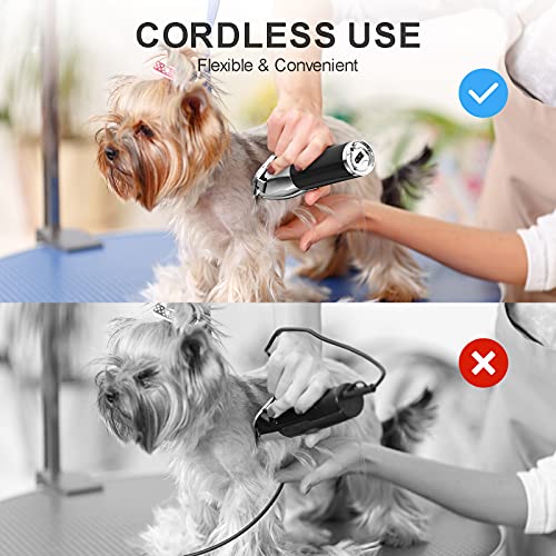 oneisall Dog Clippers Low Noise, 2-Speed Strong Power Dog Grooming Kit Rechargeable Cordless Shavers with Metal Blade… - Image 3