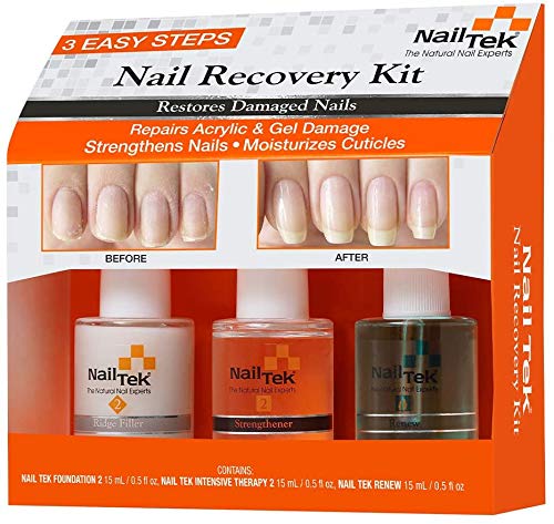 Nail Tek Repairs Damaged Nails kit.Intensive Therapy(.5OZ),Foundation(.5OZ)& Renew(.48OZ)