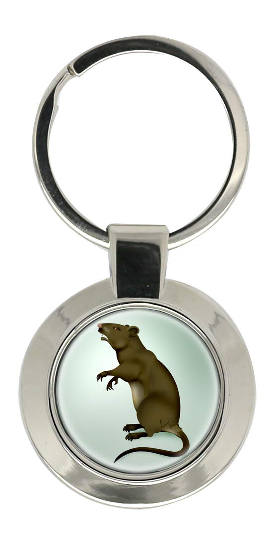 Giftshop Uk Unisex Silver Coloured Metal Rat Key Ring