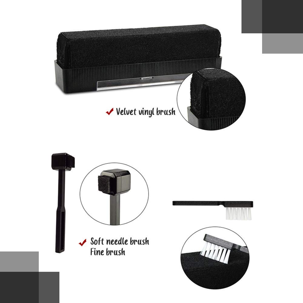 Kit Nettoyage Disques Vinyle Viilich - Brosse Anti-statique Et Accessoires 4 En 1