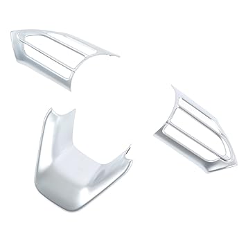 Car Button Frame, Steering Wheel Panel Stickers Paste Installation Good Match Replacement for Yaris Cross 20162021 for Automobile Modification(Silver)