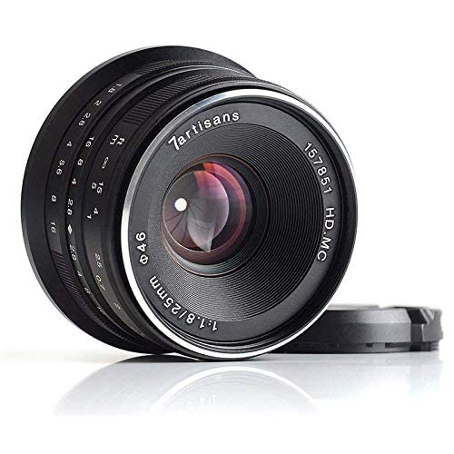 Amazon | 7artisans 25mm F1.8 黒色 マニュアルフォーカスレンズ