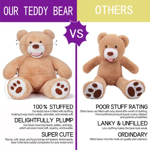 Ikasa Giant Teddy Bear Plush Toy Stuffed Animals (Brown, 39 Inches) #TOP5